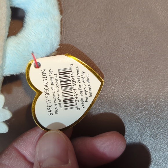 2011 Ty Beanie Yo Gabba Gabba Toodee Plush Light Blue White Black Cat Dragon Tag - Picture 5 of 9